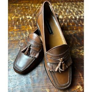 Vintage BOSTONIAN Brown Leather Upper/Leather Lined Men's Tassel Loafers 8.5